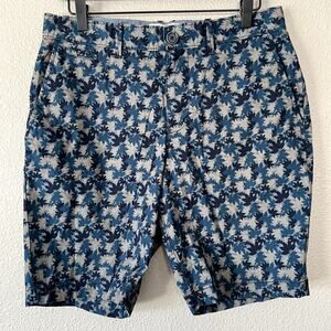 Original Penguin Mens 9" Slim Fit Casual Tropical Print Cotton Chino Shorts 30